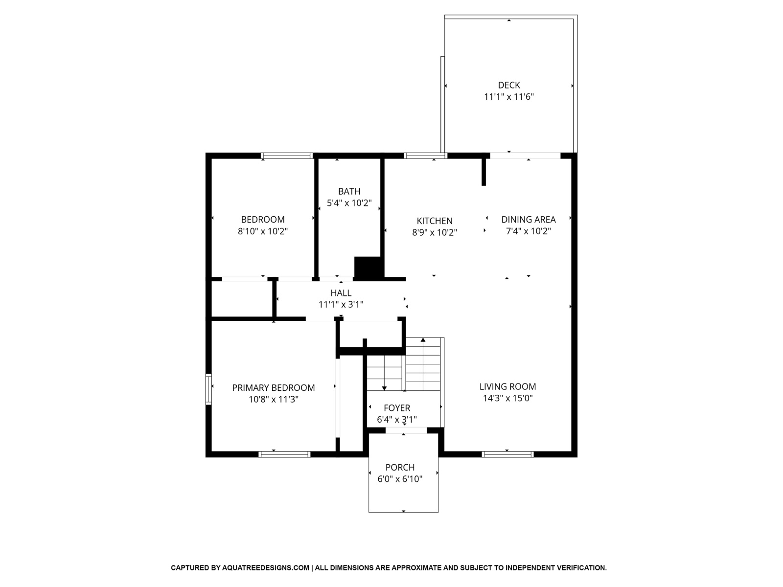 2nd floor plan, with dimensions